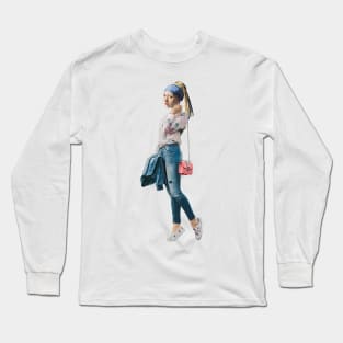 Girl with a pearl Long Sleeve T-Shirt